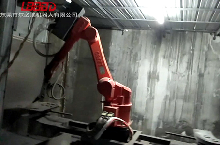 爾必地噴漆噴粉機器人現場作業(yè)視頻